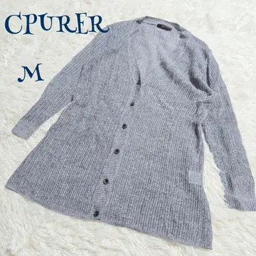 [빈티지] 린넨 100% 린넨 시스루 짜임 비침 7부 소매 가디건 M