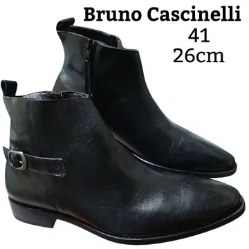 [ 새상품급 ] 블루노 카스티넬리 천연 가죽 숏부츠 이탈리아제 26cm