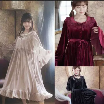 쿠루미 마담 녹턴 와인 레드 원피스 4L 벨벳 시마무라