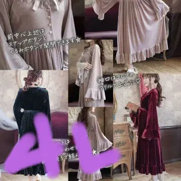 쿠루미 마담 녹턴 와인 레드 원피스 4L 벨벳 시마무라