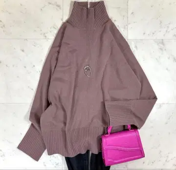 새상품급 띠어리 캐시미어 100% 하이넥 니트 터틀 브라운