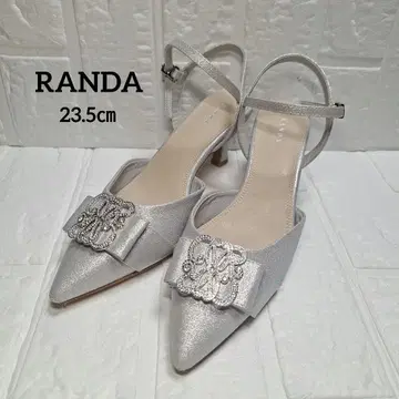 RANDA 스틸레토 앵클 스트랩 뮬 실버 23.5cm
