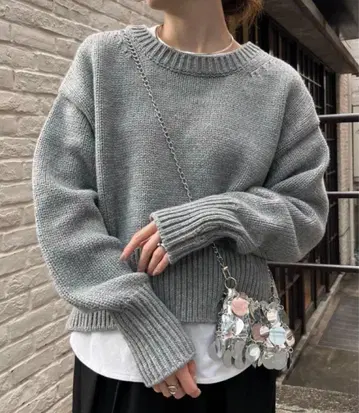 차오패닉 티피 백 슬릿 멜란지 컬러 니트