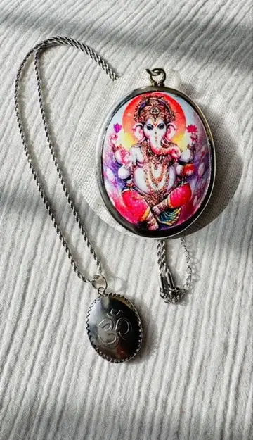 가네샤 목걸이 펜던트 힌두교 액세서리 옴 요가