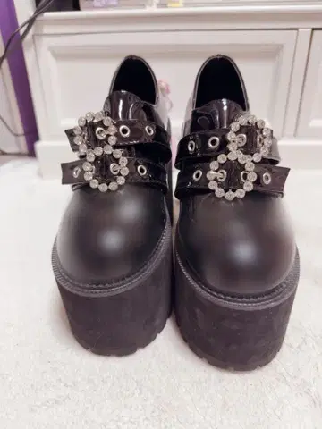 BUBBLES 더블 버클 통굽 로퍼 36