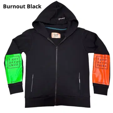 Burnout Black 번아웃 블랙 집업 후드티 M