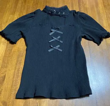 MA*RS 하트 벨트 포함 골지 상의 블랙