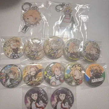 히로아카 가미나리 덴키 지로 쿄카 캔뱃지 12개 키링 2개