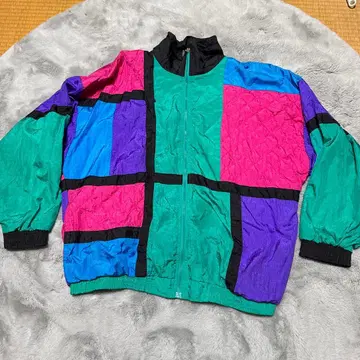CASUAL ISLE 멀티 컬러 나일론 자켓 L