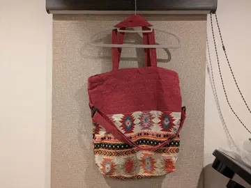 태국산! 몽족 민예품! 에스닉 패턴 토트백 미사용품