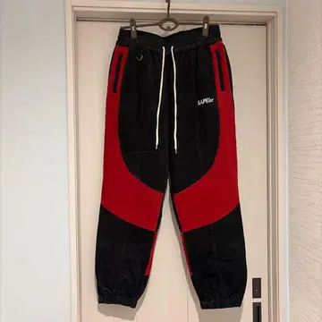 SAPEur 코듀로이 팬츠 블랙/레드