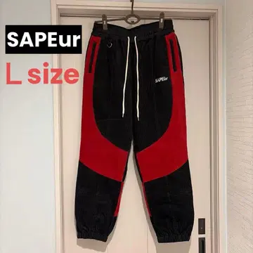 SAPEur 코듀로이 팬츠 블랙/빨간색 L 사이즈