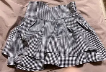 미셸 마카롱 슬림 레그 스커트 깅엄 체크 S 사이즈