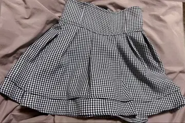 미셸 마카롱 슬림 레그 스커트 깅엄 체크 S 사이즈