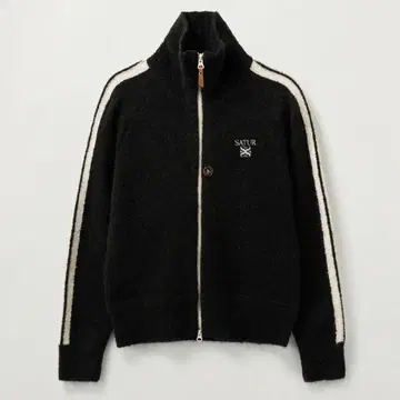 SATUR lawton semi cropped knit zip-up