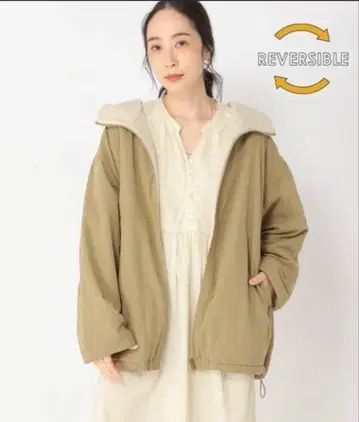 스튜디오 클립 [발수 가공] 플리스 리버서블 코트 베이지