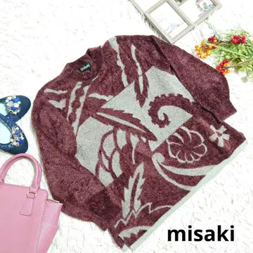 새상품급 일본제 캐시미어 misaki 트레이닝복 (M 상당) 우드 레드