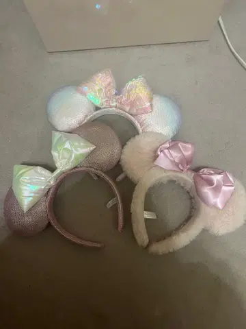 미키 모양 리본 포함 머리띠 3개 세트