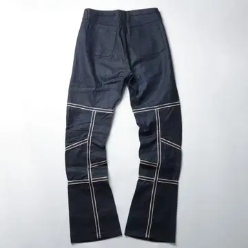 00s GIRBAUD Parachute Coated Flare Denim