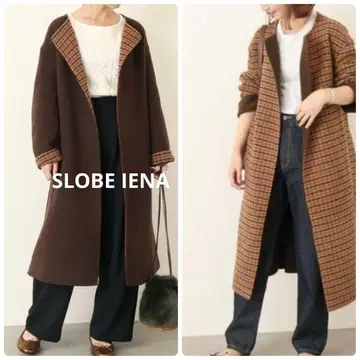 새상품급 38 슬로브 이에나 벨트 포함 노카라 리버서블 코트