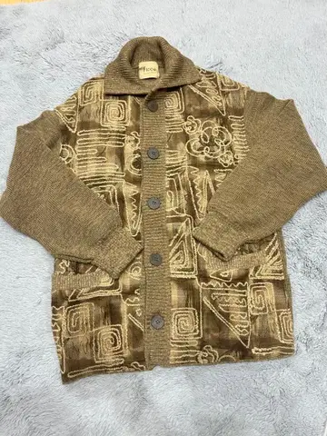 ficce 기하학 패턴 니트 가디건