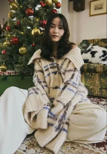 Andequal 체크 패턴 니트