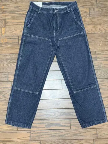 다크 네이비 데님 와이드 팬츠 패치 포켓 포함