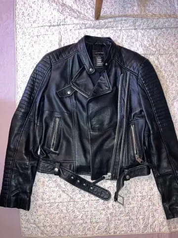 Zara 천연 가죽 라이더 자켓