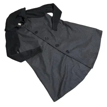 이핀이치 A라인 코트 니트 멜톤 빅버튼 투톤