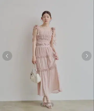 셔링 탱크 + 셔링 플레어 스커트 핑크