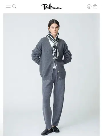 [택 포함 새상품] DEMYLEE 캐시미어 엘릭 니트 가디건 그레이