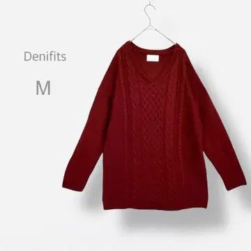 [ Denifits ] 두툼한 케이블 니트 드롭 숄더 빅 루즈 워셔블