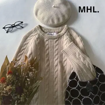 a1495* MHL. 울 케이블 니트 풀오버 로우 게이지