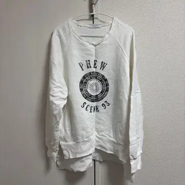 화이트 프린트 맨투맨 트레이닝복