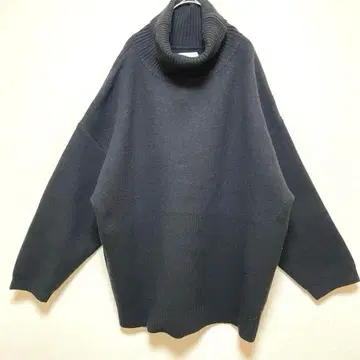 루이스 Luis 니트 터틀넥 빅 실루엣 스웨터 카멜 혼방