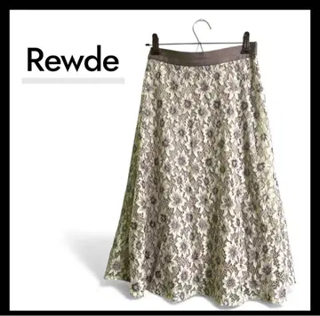 Rewde 플라워 레이스 스커트 더스티 핑크 안감 있음 S