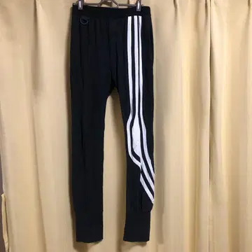 블랙 레깅스 팬츠 화이트 스트라이프