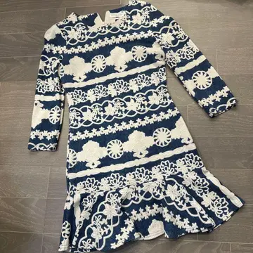 BLACK LABEL 블루 화이트 레어 원피스