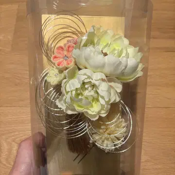 성인식 머리 장식 화이트 핑크 꽃 장식