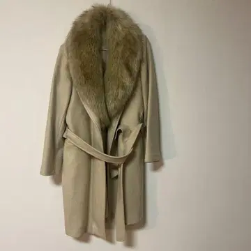 ZARA 베이지 퍼 롱 코트 XL