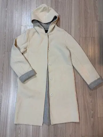 새상품급 Theory 띠어리 더블 페이스 후드 코트 캐시미어 울