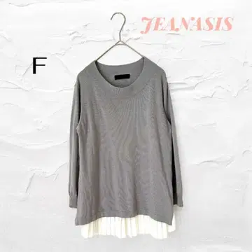 [지나시스] 백 플리츠 시어 니트 그레이 페미닌