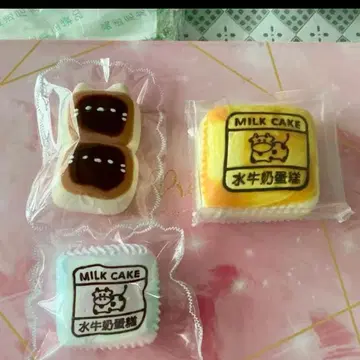 kikisquishy 소 케이크 고양이 물 느낌 스퀴즈 3개 세트