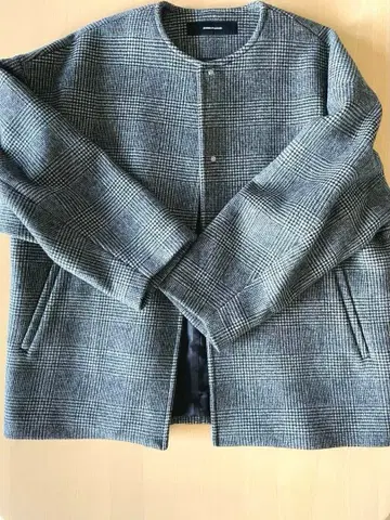 새상품급 JOURNAL STANDARD 비버 노카라 숏코트 체크