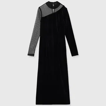 [ 2025 ] anuans 시어 콤비 타이트 원피스