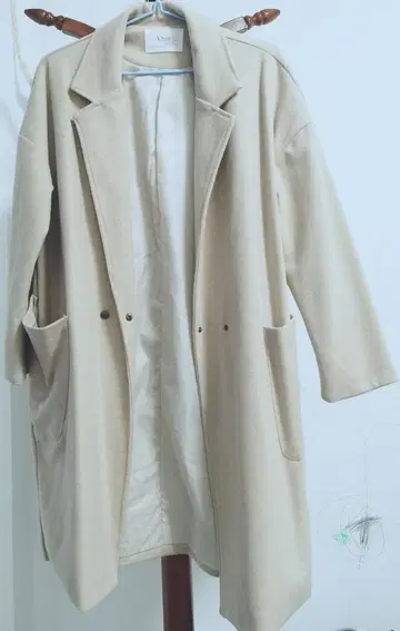 베이지 오버 사이즈 롱 코트 M