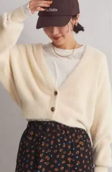 그린 라벨 릴랙싱 복슬복슬 숏 기장 가디건