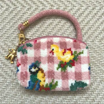 페이러 하이지 체크 핑크 사이드 파우치