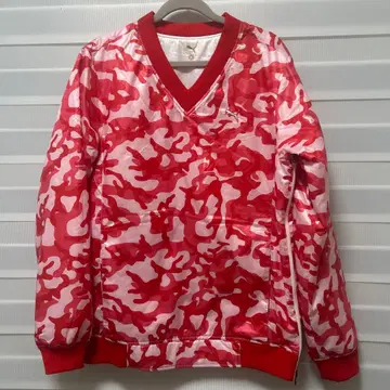 새상품 Puma 빨간색 핑크 카모플라쥬 V넥 남성 의류 세트