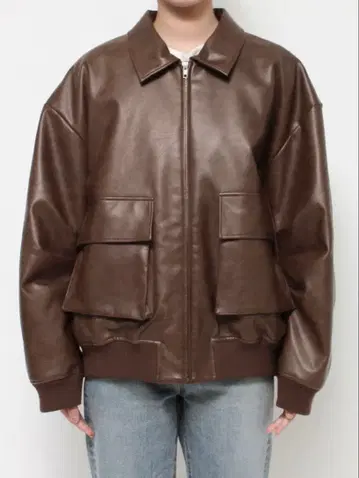 인조 가죽 블루종